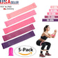 Resistance Bands Elastic Stretch Exercise Loop Band Set, Legs, Butt, Fitness Gym Mini Equipment for Workout Physical Therapy, 5 Pack